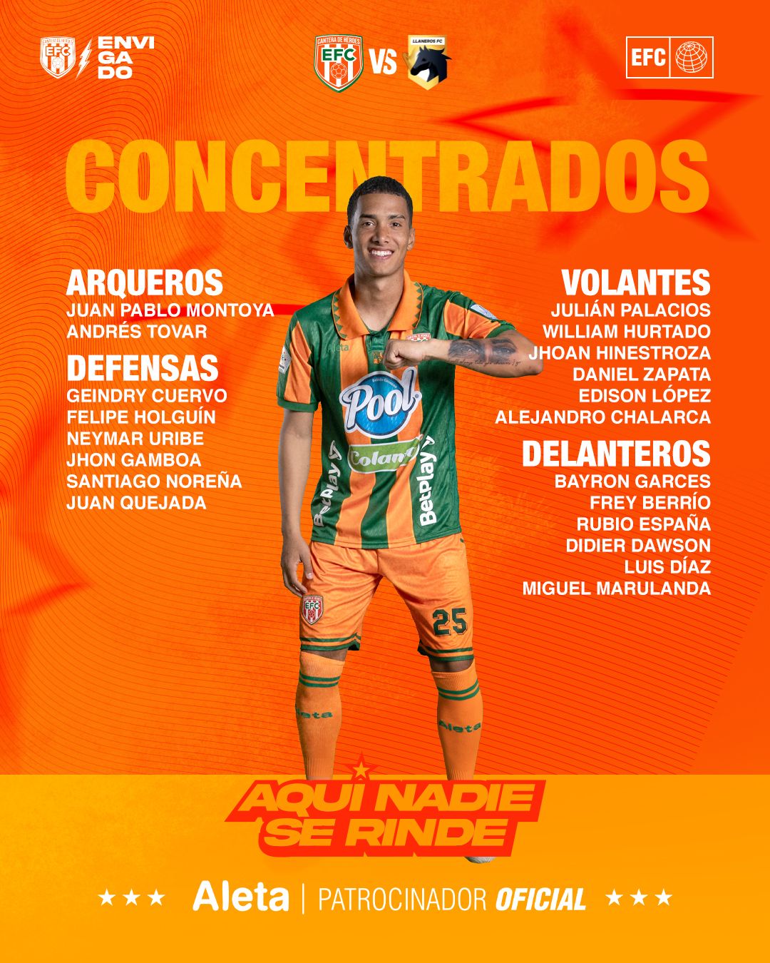 NUESTROS CONVOCADOS PARA LA JORNADA DE HOY